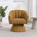 360° Swivel Chair with Ergonomic Cushions and Wraparound Armrests, Mustard Yellow