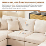 Modern Chenille Sofa Modular Detachable Footstool L-Shaped U-Shaped, Chenille