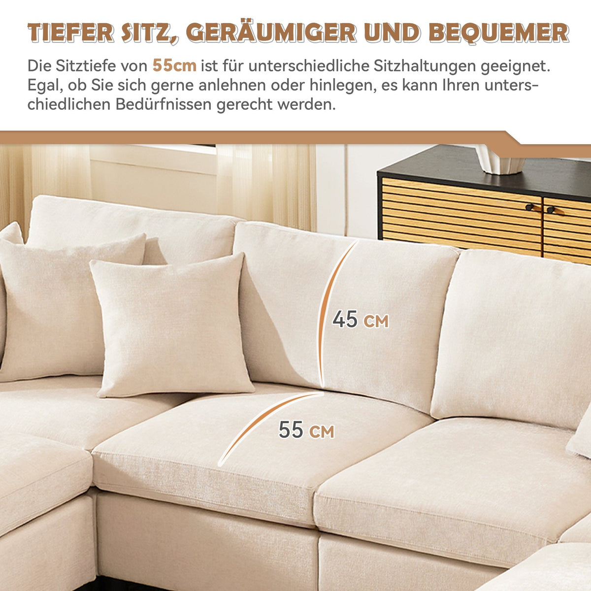 Modern Chenille Sofa Modular Detachable Footstool L-Shaped U-Shaped, Chenille