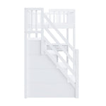 Loft Bed with Multifunctional Table and Storage Stairs, 90x200cm, White Pine Wood