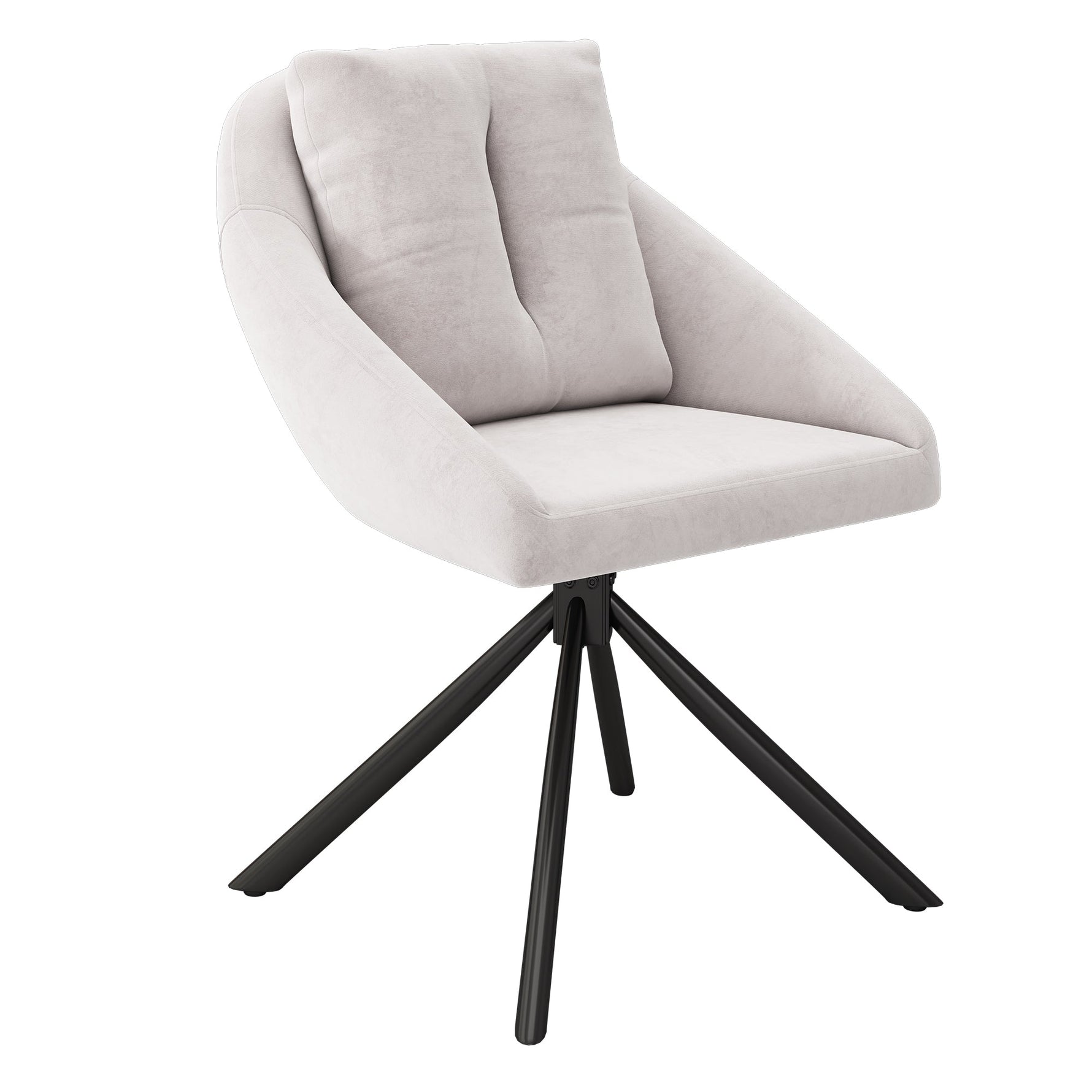 Swivel Dining Chair Modern Ergonomic - Beige Velvet