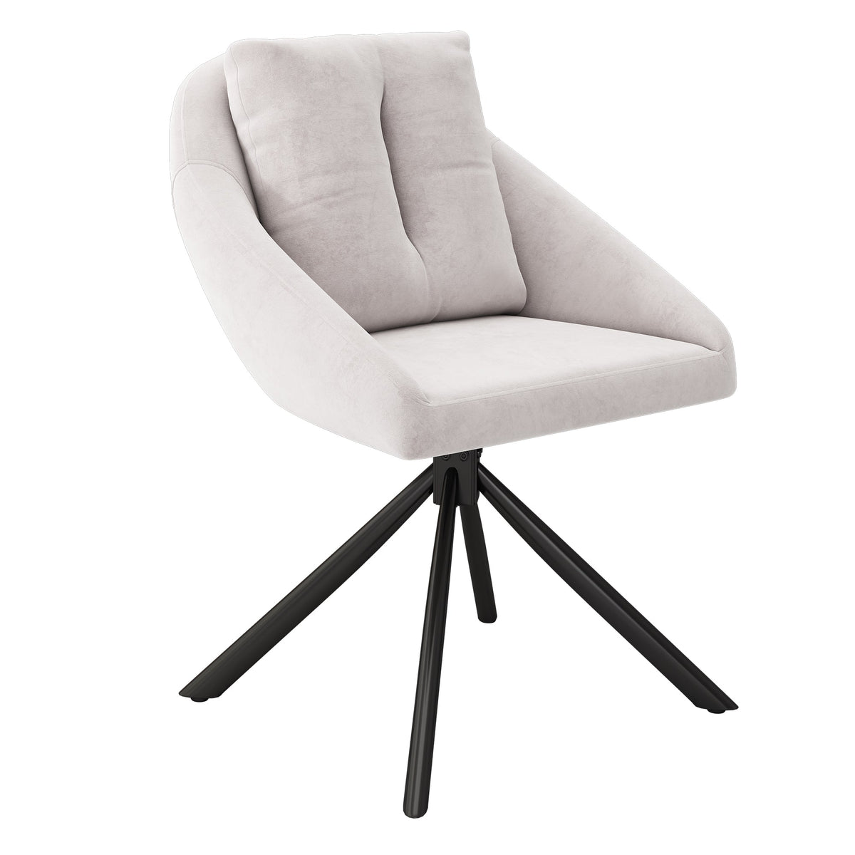 Swivel Dining Chair Set of 6 with Ergonomic Design and Breathable Fabric, Beige Velvet