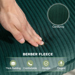 Rocking Chair Armchair Wooden Runners Corduroy Dark Green