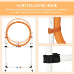 Dog Training Set Agility Jumping Ring Portable PE White + Orange