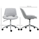 Office Chair, Armrest-Free Swivel, 110 kg, Light Grey