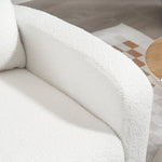 Lounge Chair, Lumbar Cushion Upholstered Armchair, White
