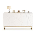 Sideboard, Modern Buffet Cabinet with 4 Compartments, 130 cm Wide, High-Gloss