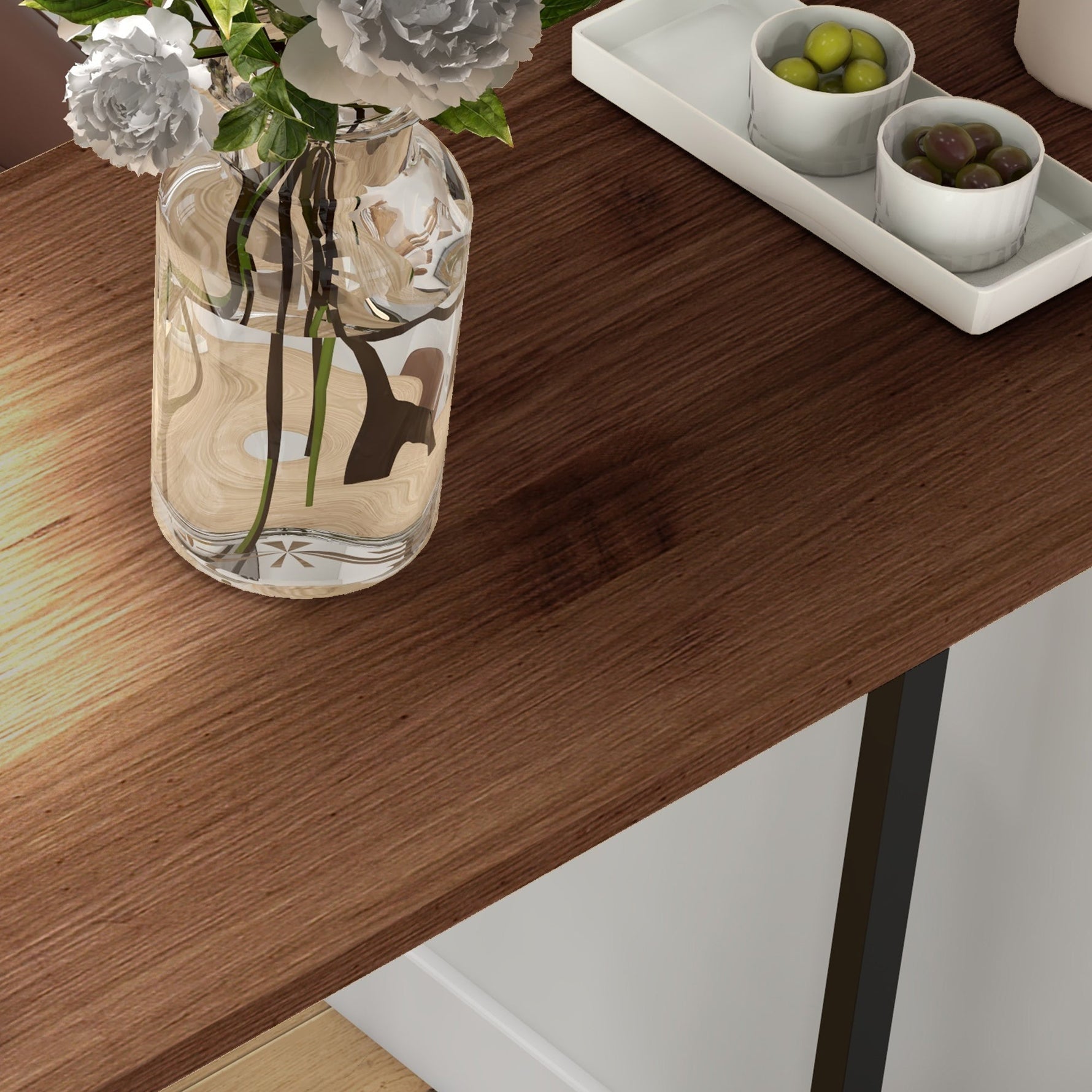 Bar Table, 3 Shelves, Kitchen, Steel Frame, Brown