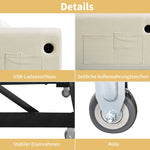Loveseat Sofa, Modern 3-in-1 Pull-Out, Adjustable Backrest, USB Port