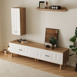 Wall Unit, Highboard Cabinets Shelf, White Wood