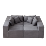 Modular L-Shaped Sectional Sofa 104-Inch 4-Piece - Corduroy