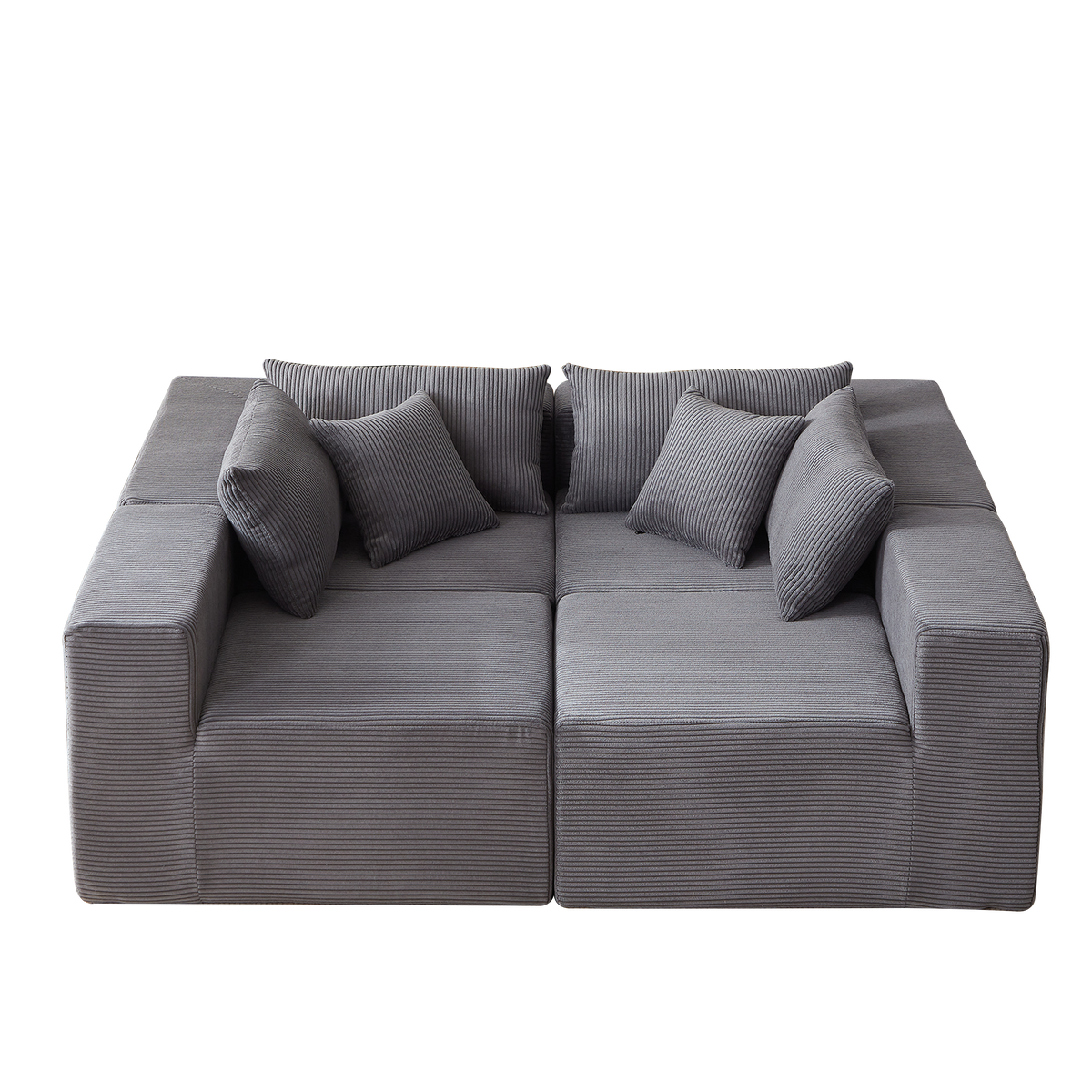 Modular L-Shaped Sectional Sofa 104-Inch 4-Piece - Corduroy