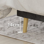 Modern Minimalist Soft Bed with Comfortable Headboard and Low Box Frame 160x200cm, Gray