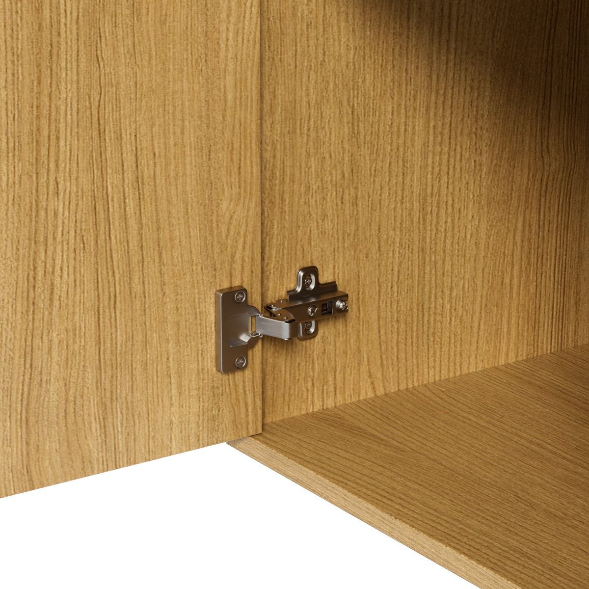 Compact Wardrobe, Entryway Shelf with Mirror, Adjustable Hooks, Wood-Coloured