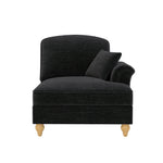 Windsor Sofa RSF with 1 Cushion and Removable Skirt, Black Chenille
