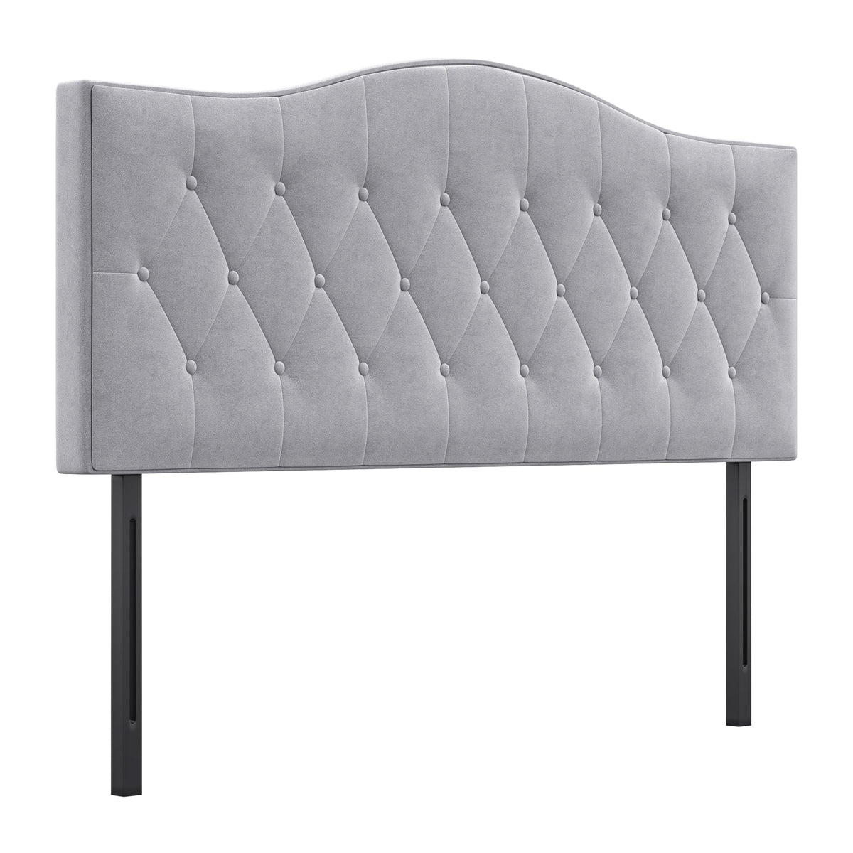 Headboard Upholstered Modern Design, Grey