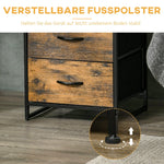 Chest of Drawers, Fabric Drawers Industrial Style, Rustic Brown