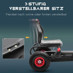 Children's Go-Kart with Pedals and Adjustable Seat, Red and Black