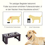 Dog Feeding Station, Non-Slip, 2 L Bowls, Grey
