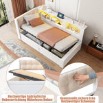 Daybed with Hydraulic Storage 90x200cm Pine Wood White