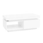 High-gloss TV Cabinet Set + Coffee Table, Living Room Wall Unit, White