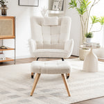 Ergonomic Rocking Chair with Footstool, 92cm High, 65cm Seat, White