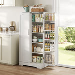 Kitchen Cabinet 60x35x128cm LED Sensor Adjustable Shelves Double Door - White