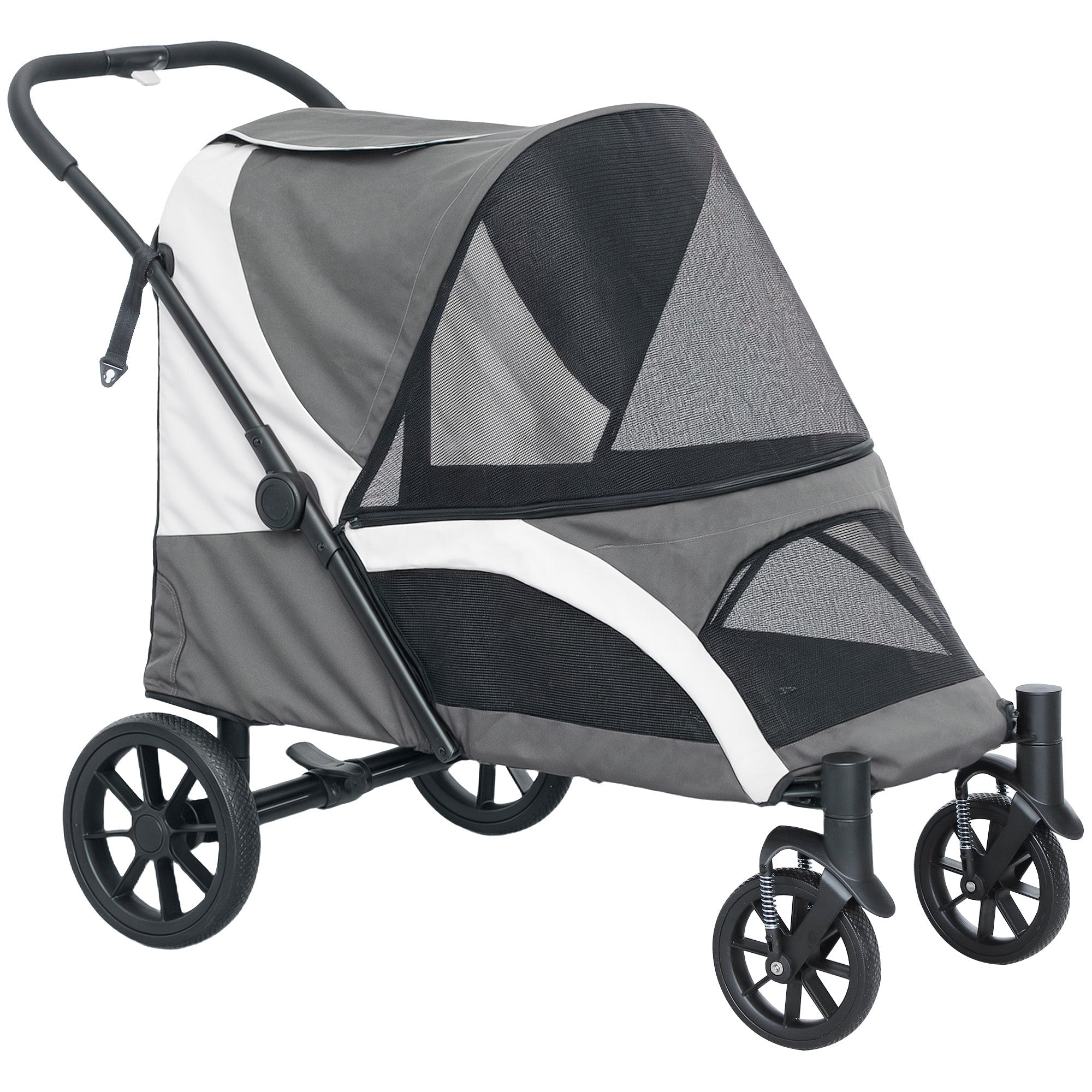 Dog Stroller, Foldable, Large Dogs & Cats, 30 kg, Dark Grey
