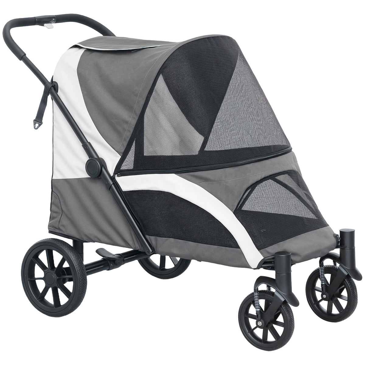 Dog Stroller, Foldable, Large Dogs & Cats, 30 kg, Dark Grey