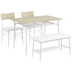 Dining Table Set, 4-Person Kitchen Table with Storage, Oak
