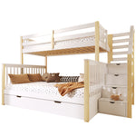 Iron Bunk Bed with Ladder & Storage, 120x200cm, Black Iron & MDF