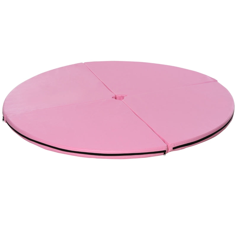 Pole Dance Mat, 5cm Thick Round for Gymnastics and Yoga, Pink Plastic