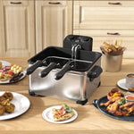 Deep Fryer, 5L, Adjustable Temp & Timer, Stainless Steel Silver