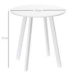 Dining Table Round Kitchen Side Room Angled Legs White 72x72x75cm