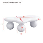 Cloud Coffee Table, LED Lighting 16 Colors Round Leg Design, White