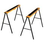 Folding Sawhorse Stand Non-Slip 125 kg Load Capacity, Orange/Black Steel