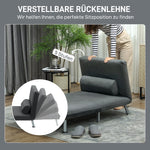 Folding Recliner Chair, Bed Function, Adjustable Backrest, Velvet, Dark Grey