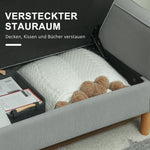 2-Seater Sofa, Small with Armrests Storage Corduroy Light Gray
