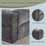 Double Bed 160x200cm Comfortable Backrest Sturdy Frame - Dark Grey Chenille
