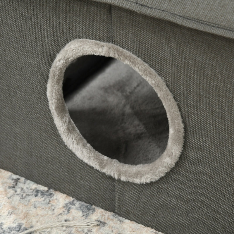 Cat Cave, Pillow Pet Travel Bed, Washable, Khaki/Green