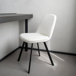 Dining Chair Set of 2 Soft Padded Metal Frame - Teddy Fleece