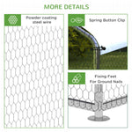 Chicken Coop Free-Range Enclosure, Sunshade Roof, Steel, Silver
