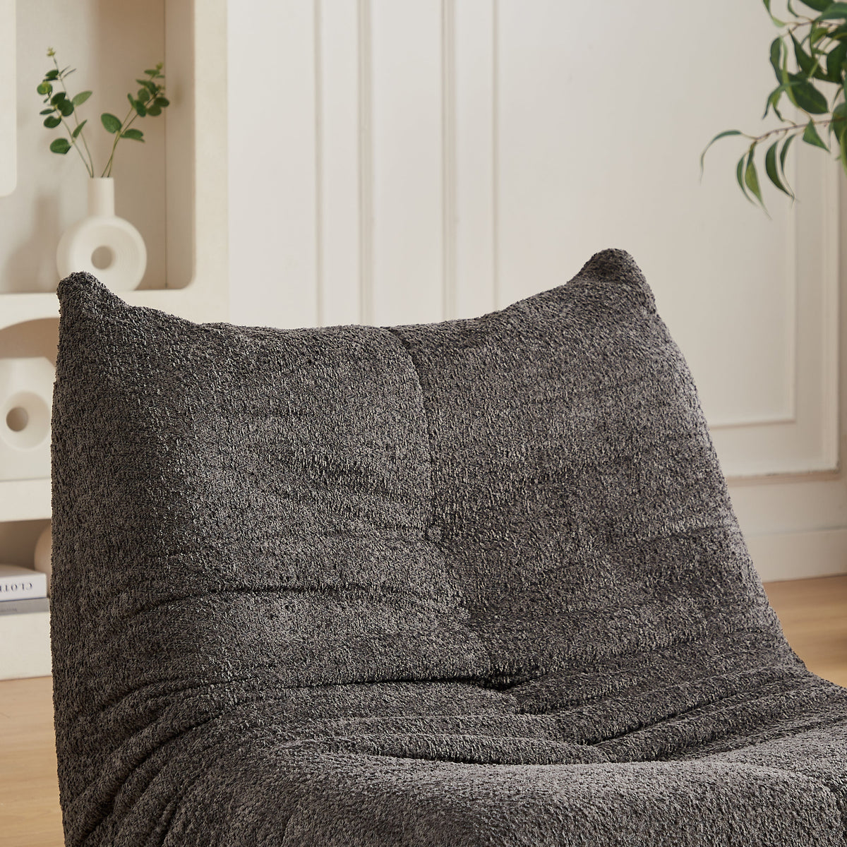 Togo Style Floor Lounge Chair Memory Foam - Chenille