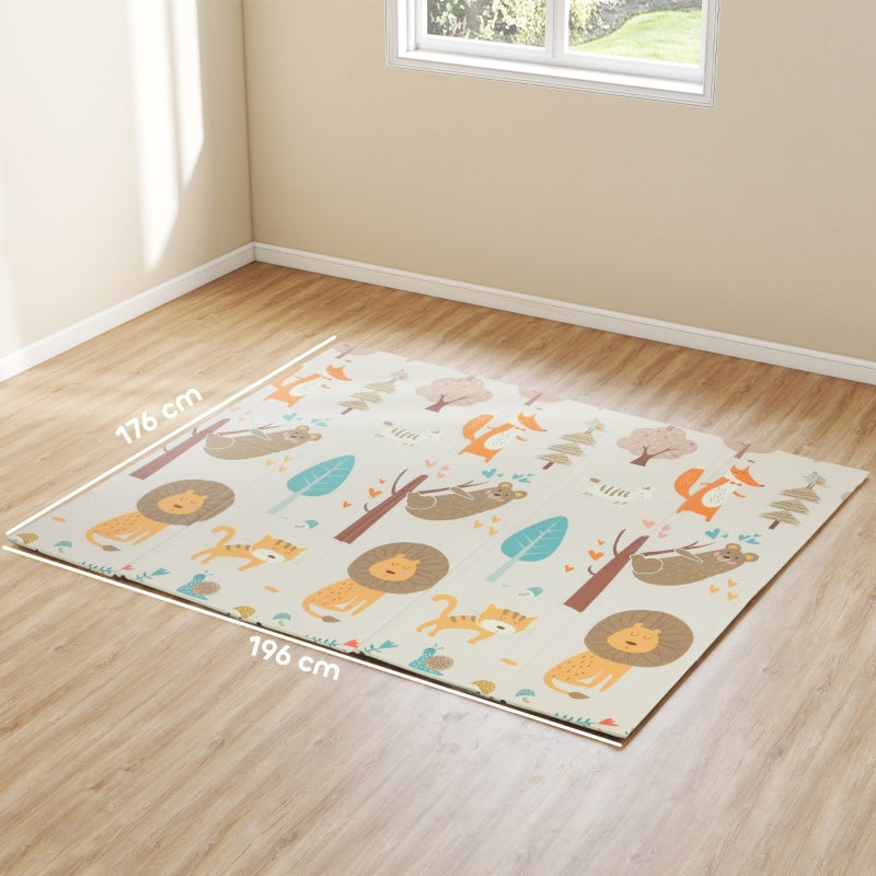 Baby Play Mat, Foldable Double-Sided Crawling Mat, Multi-Coloured