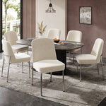 Dining Chairs Set of 4 Thickened Cushions Metal Legs - Velvet Beige