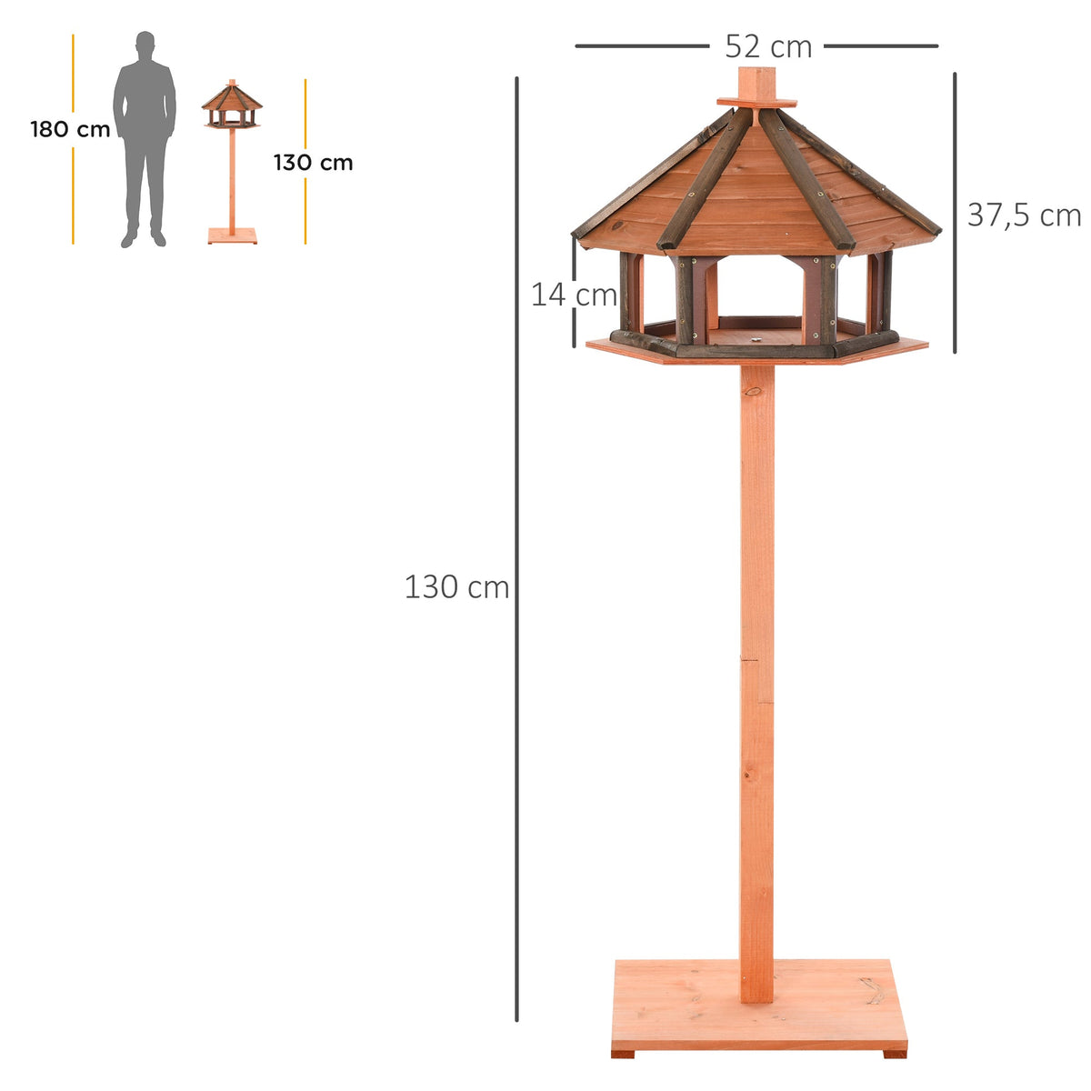 Birdhouse, Feeder Wooden Bird Villa, Natural