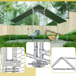 Free-Range Chicken Coop 3x2x2m, Safety Lock, Waterproof PE Cloth, Metal