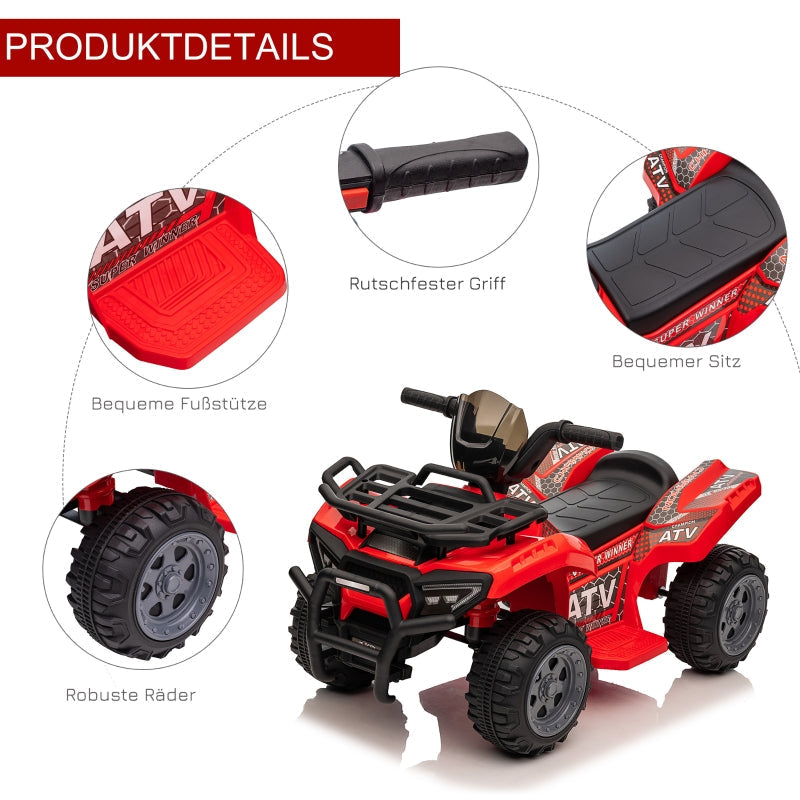 Children's Quad Electric 6V with Forward Function, Music, Red