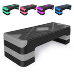 Aerobic Stepper 68.5cm (27") Adjustable Height Workout Step Platform Gray