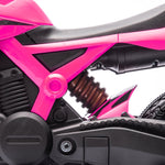 AIYAPLAY electric kids motorcycle with training wheels, horn, and starting sound, pink